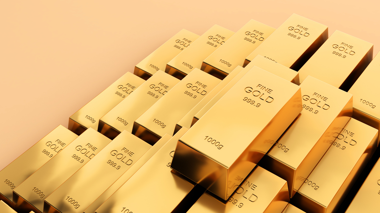 Gold bars 1000 grams pure gold,business investment and wealth concept.wealth of gold,3d rendering